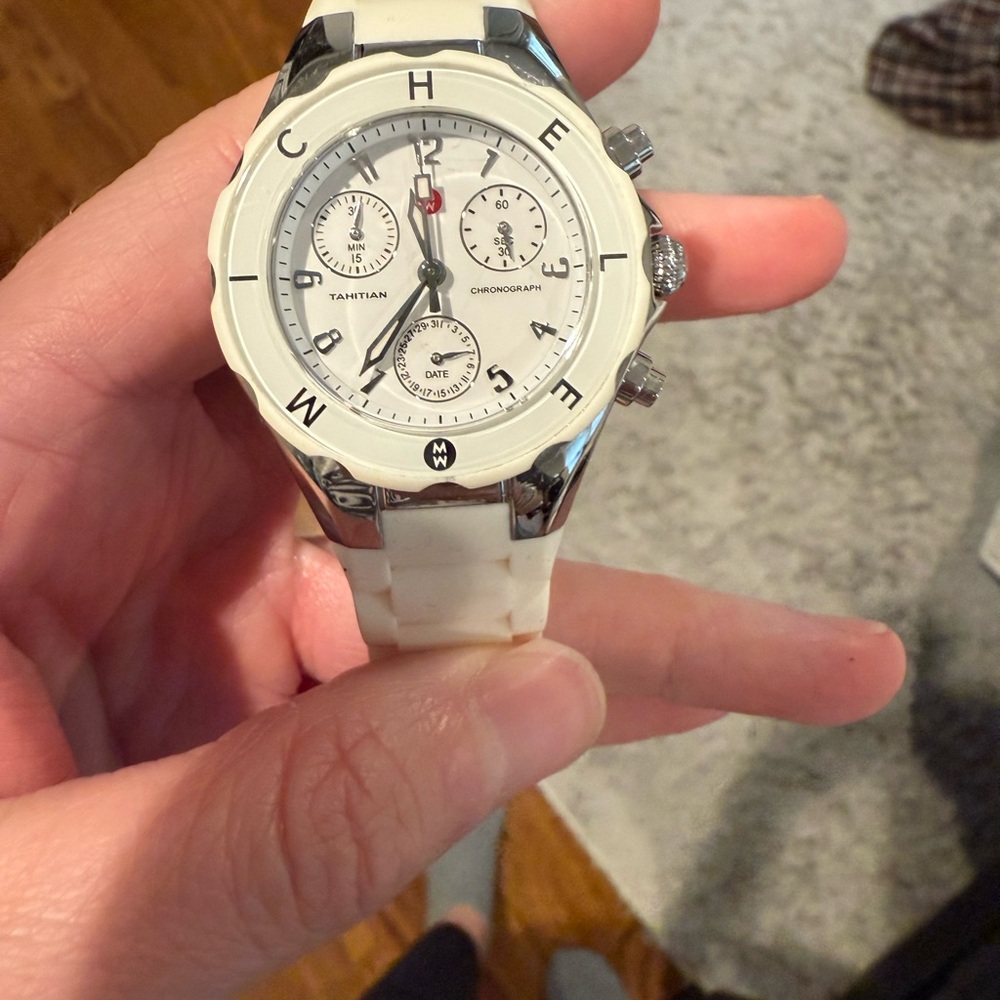 Michele White Tahitian Chronograph Watch